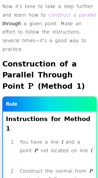 Article on Steps to Construct a Parallel Line Through a Point