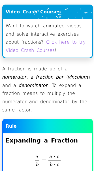 Article on How Do You Expand Fractions?