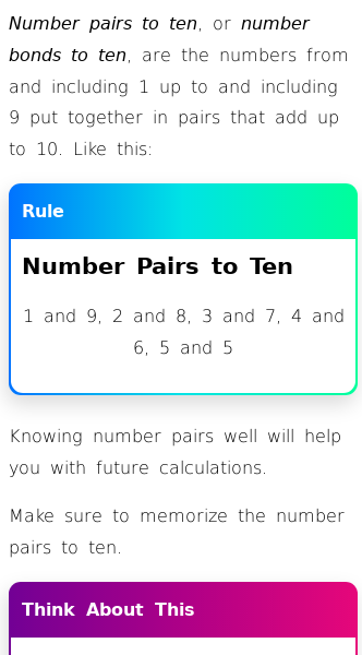 Article on What Are Number Pairs to 10?