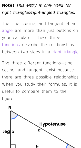 Article on Sine, Cosine and Tangent and Their Inverse Functions