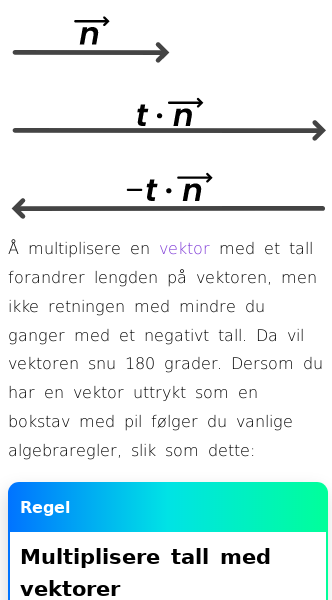 Oppslag om Tall multiplisert med en vektor