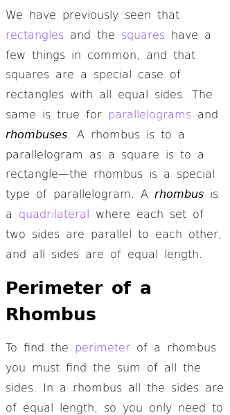 Article on How Do You Find the Perimeter and Area of a Rhombus?
