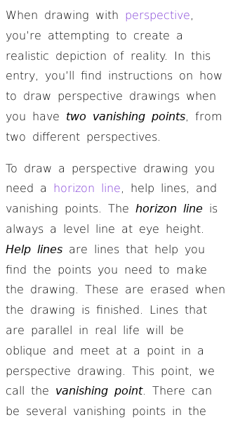 Article on How to Do Perspective Drawing with Two Vanishing Points