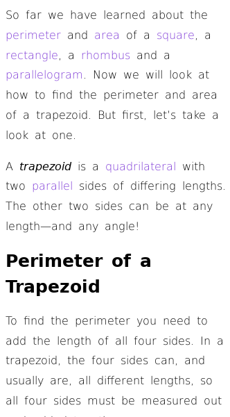 Article on How Do You Find the Perimeter and Area of a Trapezoid?