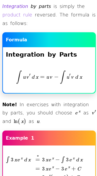 Article on How to Use the Formula for Integration by Parts