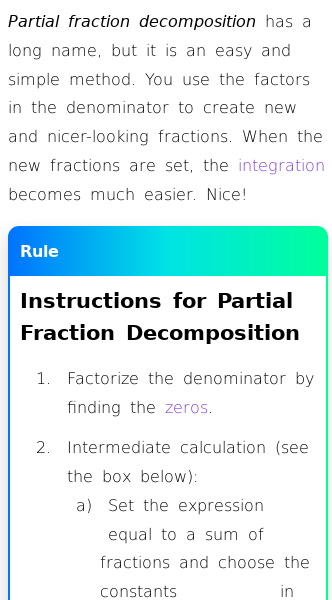 Article on How to Use Partial Fraction Decomposition for Integration