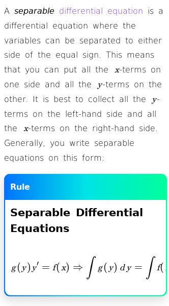 Article on How to Write and Solve Separable Differential Equations