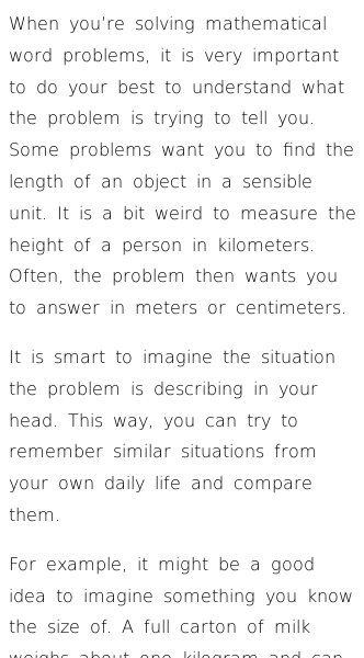 Article on Choosing Appropriate Metric Units of Measurement