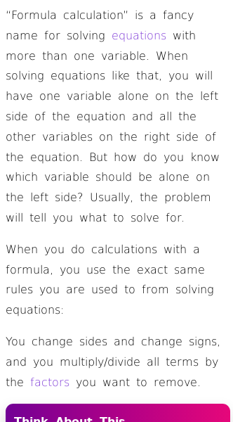 Article on How to Solve Formulas for Specified Variables