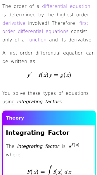 Article on How to Use The Integrating Factor Method for Differential Equations