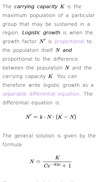Article on How to Find the Logistic Growth Using the Carrying Capacity of a Population
