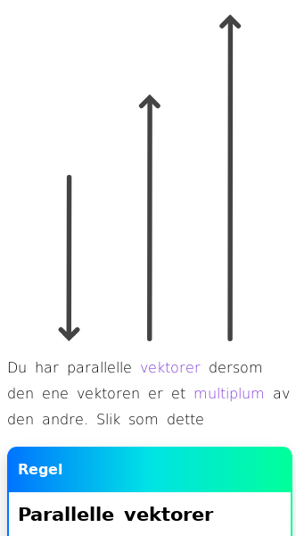 Oppslag om Parallelle vektorer