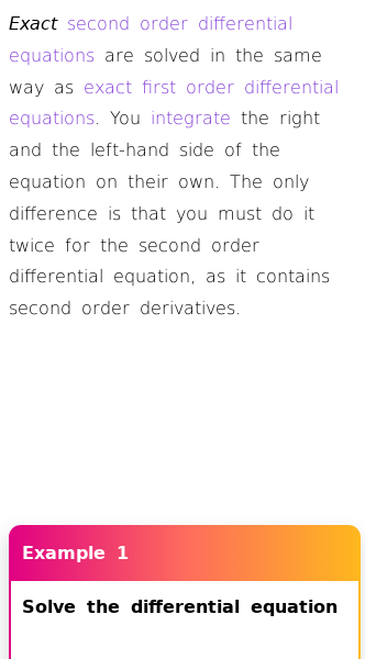 Article on How to Solve Exact Second Order Differential Equations