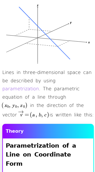 Article on Parameterization of Lines in Space