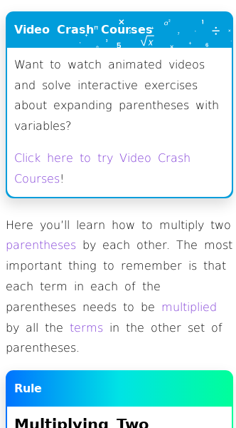 Article on How Do You Multiply Parentheses?
