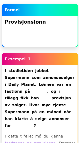 Oppslag om Provisjonslønn