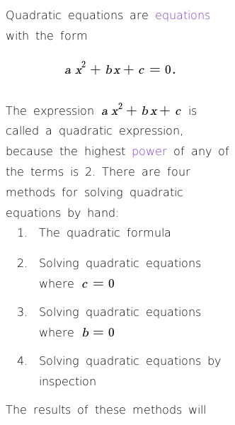 Article on How to Solve Quadratic Equations