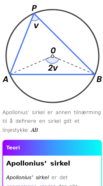 Oppslag om Apollonius' sirkel