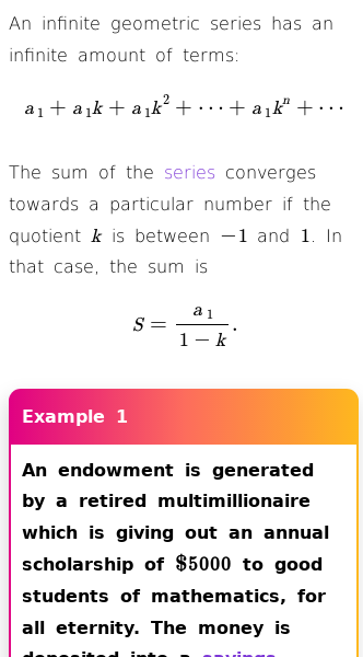 Article on Infinite Geometric Series and Convergence