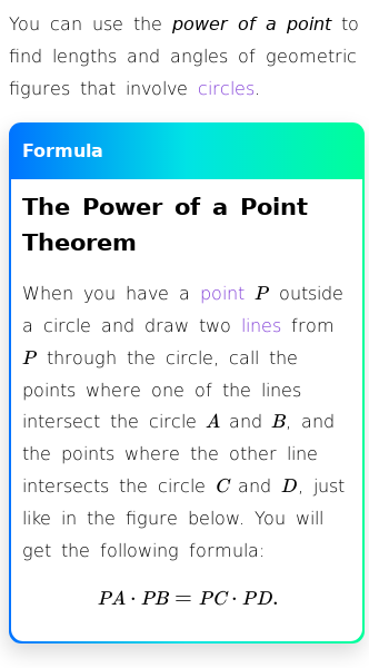 Article on What Is the Power of a Point Theorem?
