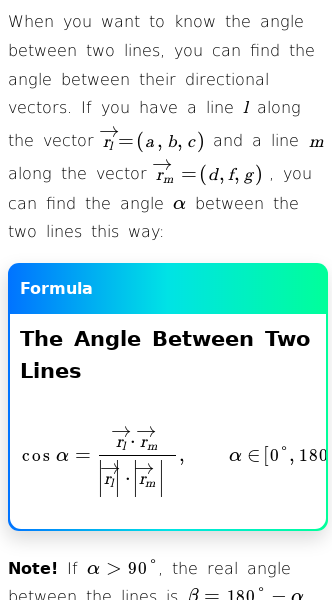 Article on How to Determine the Angle Between Two Lines