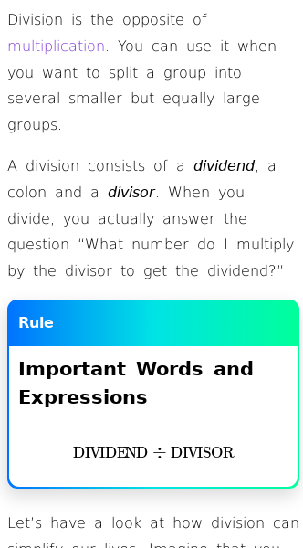Article on Division as Inverse Multiplication