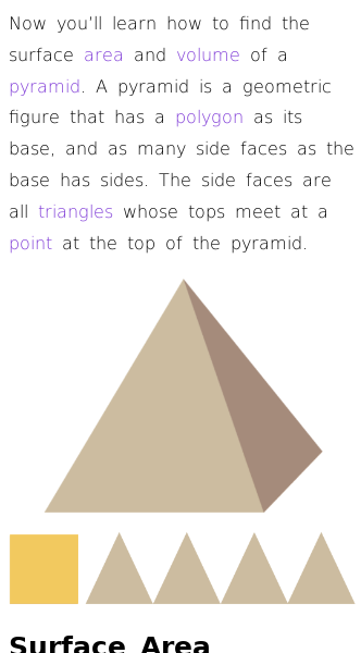 Article on How to Find Volume and Surface Area of a Pyramid