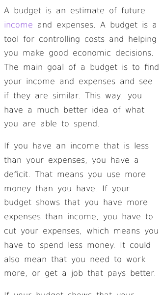 Article on How to Budget Your Money