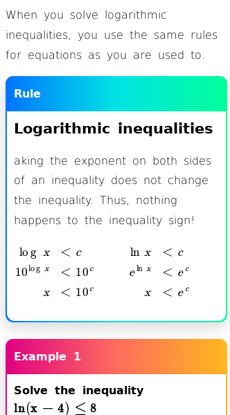Article on How to Solve Logarithmic Inequalities