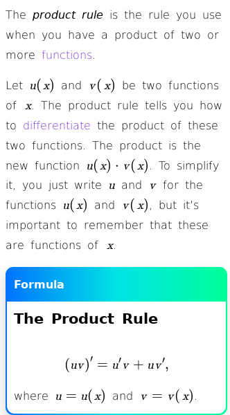 Article on How to Find Derivatives using the Product Rule