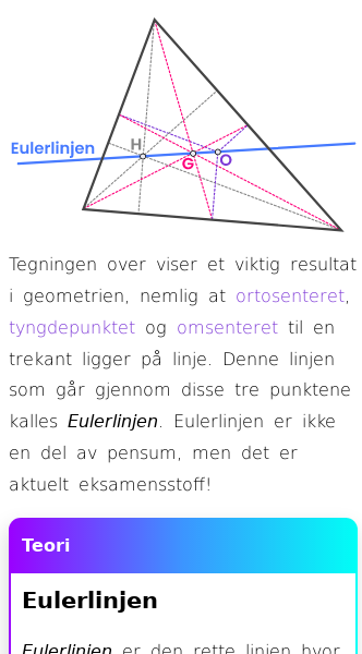 Oppslag om Eulerlinjen