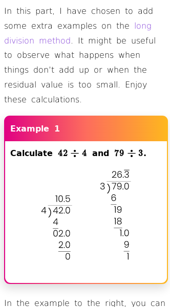 Article on Examples of Long Division
