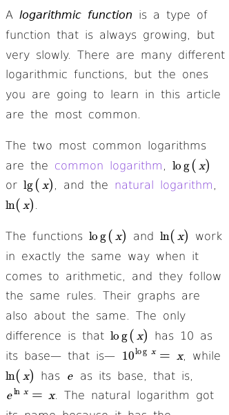 Article on What Are Logarithmic Functions?