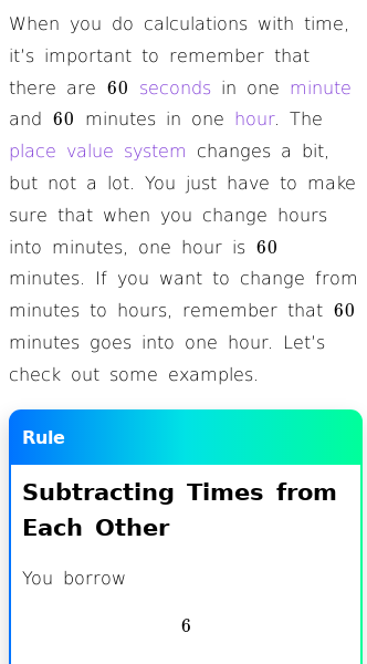 Article on Calculations with the Clock